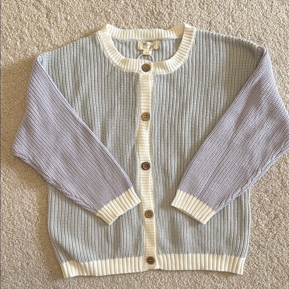 NWT ATLAS grey Oversized Kids' Knit Cardigan